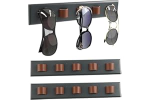 Gzsekken 3 Pack Sunglasses Organiser,Wall Mounted Sunglasses Holder,Wooden Sunglasses Rack Wall Display for Glasses,Hanging Your Multiple Eyeglasses, for Front Door Entryway Living Room Garage