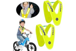 SPERMUOY Warnweste Kinder v Form,2 Stück Leichte kinderwarnweste,Reflektorweste Kinder,Kinderwarnweste,leichte kinderwarnweste V-Form für bessere Sichtbarkeit bei zur den Radfahren,Sport