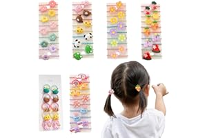 DWE Baby Girls Hair Ties, 60 Pcs Cute Cartoon Elastic Hair Bands Ponytail Holders Animals Flower Multicolor Hair Bobbles Hair Accessories for Girls Infants Toddlers Kids Children (Multi-colored B)
