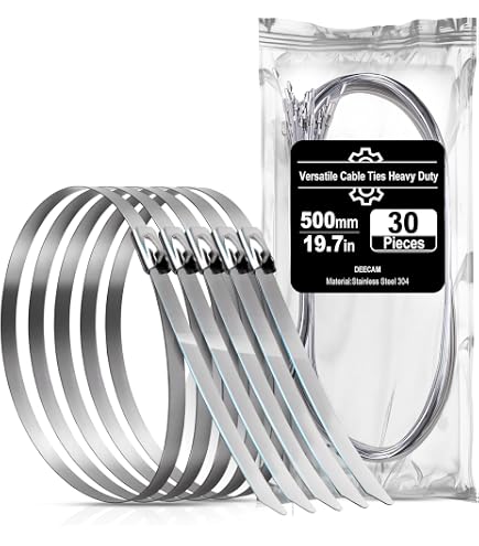 Edelstahl Kabelbinder SS304 – 4,6 Mm X 200 Mm, Extra Lang Für Schwere Kabel (10 Stück)