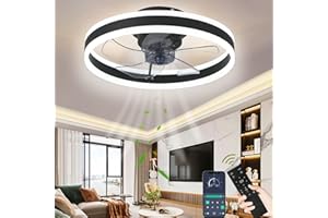 Wildcat Ventilatore da Soffitto con Luce, Moderno Indoor 50CM LED Dimmable Ventilatori da Soffitto con Telecomando, Smart 3 Light Color Change e 6 Velocità Della Ventola