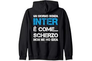 LUMOMIX Felpa Uomo Con Zip E Cappuccio Calcio Un Mondo Senza Inter Felpa con Cappuccio