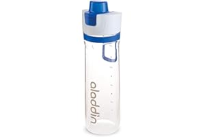 Aladdin Active Hydration Tracker Water Bottle 0.8L niebieska – Szczelna nakrętka z przyciskiem do otwierania jedną ręką - Wskaźnik zużycia - Bez BPA - Wygodny dzióbek do picia - Do mycia w zmywarce