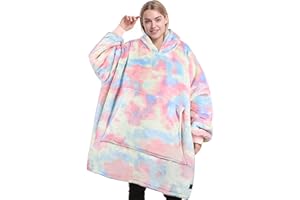 Catalonia Classy Manta con capucha Sherpa de gran tamaño, manta mullida con mangas y capucha, cálida y extragrande, manta portátil para vestirse, idea de regalo para hombre y mujer