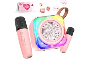 AVAXTT Karaoke per Bambini con 2 Microfono Wireless Karaoke, Regalo Bambina 3-12 Anni Microfono Bluetooth Bambini Giochi Bambina 3-12 Anni Canta Tu Karaoke Bambini Unicorno Bambina Regalo Natale