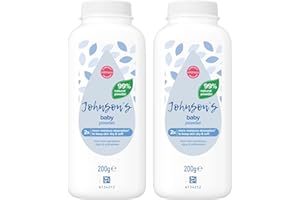 BERLIN DEALZ Johnson s Baby Powder, Natural Powder for Soft Skin, Paraben-Free, 2 x 200g, Clinically Proven Mildness, 2X Moisture Absorption, Corn Starch Formula