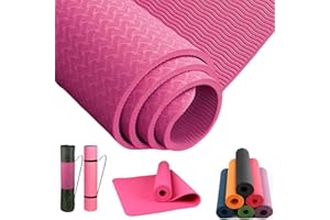 DECODEKO Esterilla de Yoga, Pilates y Fitness TPE Ecológico | Antideslizante, 3 Grosores, Sin Olor, Incluye Correa y Bolsa de Transporte 183x61 cm, Ideal para Deporte en Casa