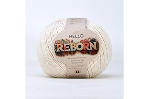 HELLO YARN Reborn Recycled Cotton - Ecru - 200g DK Crochet/Knitting Yarn