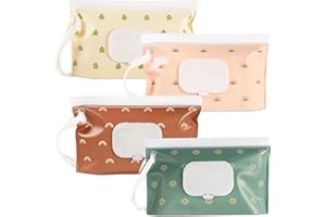 SANNIX Feuchttücher Tasche für Babys, 4 Feuchttücher Tasche für Unterwegs Feuchttücherbeutel für Babys Tragbar Wiederverwendbar Wet Wipe Tasche Baby Feuchttuchspender(Böhmen)