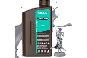 SUNLU Resina Plant Based per Stampante 3D Resin 2kg,Resina fotopolimerica 405nm UV per stampa 3D, Resina a basso odore per stampanti 3D 4K/6K/8K LCD/DLP/SLA,rispettosa della terra,Grigio 2000g