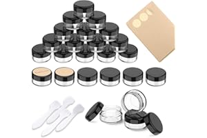 PAMIYO 24 Stück Döschen, 15ml Leerdose klarer Tiegel, Cremedose Leer Transparent Tiegel mit Schraubverschluss Reise Töpfchen Döschen Set, für Lotion, Creme, Mini-Kerzen, Kosmetik-(Schwarz)