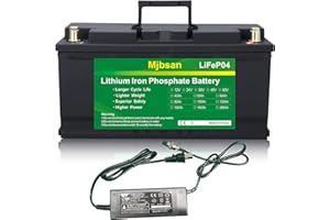 ‎MJBSAN 12 V 100 Ah LiFePO4-Batterie Bis zu 7000 Lithium-Eisen-Phosphat-Tiefzyklusbatterien mit BMS für Wohnmobile, Wohnmobile, Solarboote, Golfwagen, Energie, Not-, Reihen- oder Parallelbetrieb