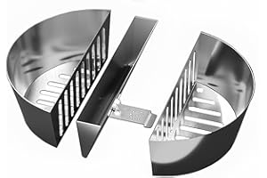SLOW 'N SEAR SnS Grills Slow ‘N Sear Charcoal Fire Baskets with Water Pan - Large Capacity Heavy Duty Stainless Steel Outdoor Grill Basket, Kettle Grill Accessory - Ideal for for Tailgating and Backyard Cooking