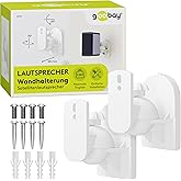 Goobay Wall Speaker Mount - Universal Speaker Mount (3.5kg) - 20° Tilt & 70° Swivel Adjustment - Safe and Easy Installation -
