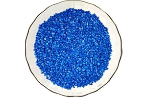 Gexmile Ghiaia Acquario Grana Ghiaia Pietre Decorative per Acquario Ghiaia per Laghetto per Vaso di Fiori Giardino Casa Blu Diametro 5-8mm 1kg