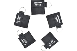 ‎DZTSMART DZTSMART Beatmungsmaske Schlüsselanhänger,5 Stück CPR Maske Schlüsselanhänger mit Karabiner, Beatmungstuch mit Rückschlagventil Atmen Barriere,Taschenmaske für Erste Hilfe oder AED Training (Schwarz)