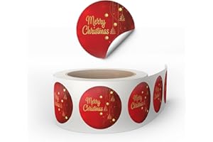 NAÏZAYA Etichette Adesive Regalo Natale – Maxi Etichetta Regali Merry Christmas Chiudi Pacchi Natalizie – Adesivi di Tenuta Sacchetti Natalizi – Sigillo di Garanzia Pacco - Sigilli Auto Adesivi Tema Natalizio