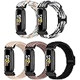 Braided Stretchy Solo Loop Compatible for Fitbit Inspire 3/Inspire 2/Inspire HR/Inspire/Ace 3/Ace 2 for Women Men, Nylon Elastic Straps Wristbands for Fitbit Inspire 3, 5 Packs