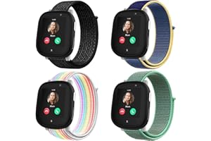 SNYEEST Pack of 4 Nylon Bracelets Compatible with Xplora X6 Wristband, Kids Smartwatch Velcro Fastening Girls Boys Adjustable Replacement Bands for X6 Play