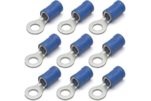 AUPROTEC Insulated Cable Lugs, 1.5-2.5 mm², M3, Blue | Tinned Copper Ring Crimp Terminals for Automotive, Marine and Workshop