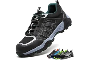 ISOOUS Obuwie Ochronne Męskie Damskie Obuwie Robocze ze Stalowy Nosek Oddychające Lekkie Sportowe Trampki Ochronne Antypoślizgowe ​Antyprzebiciowe