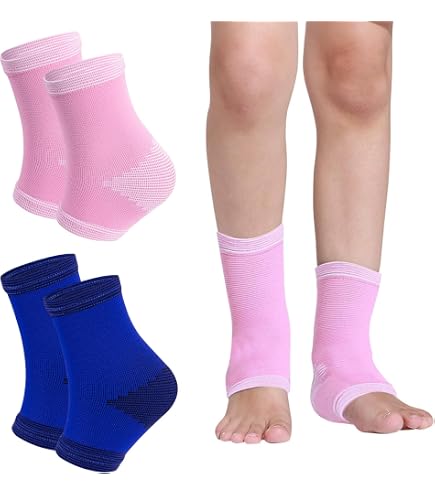 EULANT Supporto per Caviglia per Bambini, Sostiene la Caviglia Kids, 1 Paio Compressione Cavigliera Sportiva per Corsa Ciclismo Scooter Sci, proteggere la Caviglia dei Bambini, S Rosa