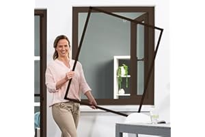 empasa Insektenschutz Fliegengitter Fenster Alurahmen BASIC weiß, braun, anthrazit, in vielen Größen, ohne Bohren und Schrauben, als Selbstbausatz