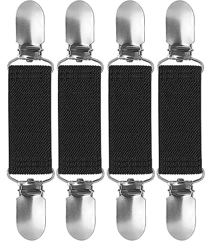 Lusofie Lot de 6 clips élastiques pour vêtements, sweat-shirts, cardigans, gants, bretelles, pour enfants, adultes, accessoires fixes pour chemises, tabliers