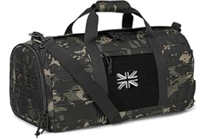 QT&QY 40L Military Tactical Duffle Bag for Men Sport Gym Bag Fitness Tote Travel Duffle Bag Training Workout Bag with Shoe Compartment Football Weekender Bag