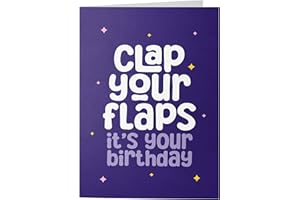 WOTTAHOOT RUDE CARDS Rude Birthday Card for Her - Funny Offensive Birthday Card Women 'Clap Your Flaps' - Inappropriate Rude Card for Sister, Best Friend, Colleague