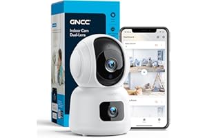 GNCC Babyphone avec Double Caméra, Caméra 360° PTZ et Fixe, Suivi des Mouvements, Vision Nocturne - Idéal pour la Surveillance des Bébés et Animaux de Compagnie, Stockage Local et Cloud, Modèle P4