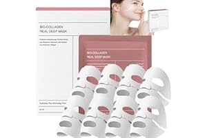 DYKEWEI Bio Collagen Mask Overnight,Bio-Collagen Real Deep Mask,Mascarilla de Colageno,Colágeno Noche,Faciales Iluminar el Color de La Piel,Reducir las Líneas Finas,Hidratante Facial Hidratación (8pc)