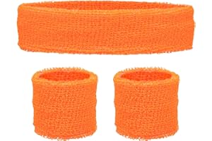 REDSTAR FANCY DRESS Schweissband und Stirnband Set – Schweißband Neon für 80er Jahre Outfit Damen - Neon Accessoires für Fun Runs Team Building Events Pride Partys Gymnastik Sport Tennis – Stirnband 80er Jahre