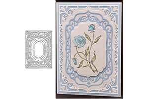 FCLILY@JJ Laced Rectangle Frame Metal Die Cuts,Flower Border Square Frames Layering Label Card Cutting Dies Cut Stencils for DIY Embossing Photo Decorative Paper Dies Scrapbooking Card Making