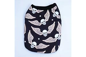 Hillento Puppy Clothes, Halloween Small Dog Cat Pet Clothes Skull Ghost with Wings Vest T-Shirt Halloween Apparel