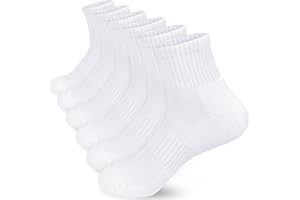 KOOOGEAR 6 Pairs Womens Ladies Trainer Socks Cushioned Sports Socks Cotton Breathable Wicking Quarter Athletic Socks for Running Walking Hiking Gym