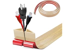 BOCGUY Petit passe-câbles flexible, autocollant, 1 m x 5 cm, cache-câbles flexible, facile à couper, montage pour tous les câbles d'alimentation, maison, bureau, entrepôt (grain d'érable)