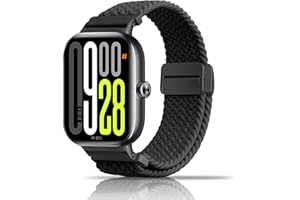 chinbersky Braided Bracelet Compatible with Xiaomi Smart Band 8 Pro/9 Pro/Xiaomi Redmi Watch 5/4, Nylon Magnetic Fabric Elastic Sport Nylon Replacement Strap for Men Women