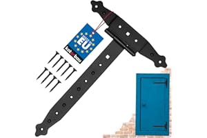 KOTARBAU® Kreuzgehänge Schwarz 300 mm Ladenband Scharnier Schwarz Band Platte Torbeschlag Holzverbindung Werfgehänge Pulverbeschichtet Türscharnier Aussen Tor Scharniere Torbänder