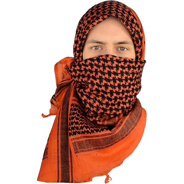 Shemagh Militaire Tactique FOCUHUNTER - Écharpe Keffieh Arabe En Coton 110x110cm Avec Glands, Protection Soleil Et Vent