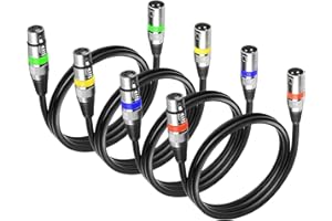 WECAN (Zestaw 4)3-Pin XLR męski na żeński kabel mikrofonowy 1.2m/4ft, kabel połączeniowy przewodu sygnałowego DMX Kable Dmx do oświetlenia scenicznego (złącze metalowe)