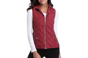 Wudodo Gilet Duvet Femme Ultra Chaud Veste sans Manche Col Roulé Grande Taille Hiver Doudoune
