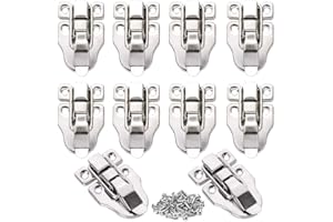 Gativs Spannverschluss 10 Stück Kistenverschluss Hebelverschluss Verschluss Haspe Kappenschloss Schloss Knebelverschluss für Toolbox Schublade, Silber