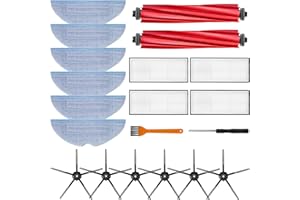 DOBIGER Ricambi Compatibile con Roborock S7/ S7 Plus/ S7 MaxV/ S7 PRO/ S7 MaxV Ultra, 2 Spazzola Principale, 6 Spazzole Laterali, 4 Filtro HEPA, 6 VibraRise Panno Mocio