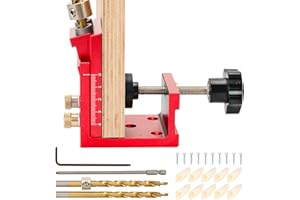 GQGP Maschera per fori tascabili, Maschera per viti tascabili Localizzatore di foratura a 15 gradi, Sistema di maschere per fori per tasselli Strumento angolare per giunti in legno