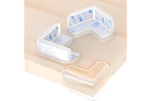 Wemk Paraspigoli Per Bambini Trasparenti, 12 Pezzi Paraspigoli Angolari in Gomma, Paraspigoli Bambini con Nastro Preinstallato, per la Protezione Contro Gli Urti di Neonati e Bambini