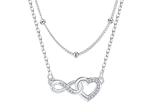 Micory Collana Donna Argento Sterling 925 Serie a doppia catena con Scatola Regalo-Regali originali di gioielleria