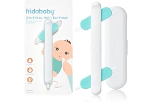 Frida Baby - Naso 3 in 1 per neonati e bambini piccoli, pulitore per orecchie per bambini, pulitore per orecchie e strumento per unghie per neonati e bambini, pulizia sicura per bambini, cera