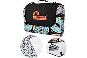 ‎MAJESTIC SPORT Majestic Sport XXL Picknickdecke 200x200 cm - Große Picknickdecke für 4-6 Personen mit wasserdichter Unterseite, Tragegriff und Faltfunktion - Ideal für Strand und Camping, Donuts