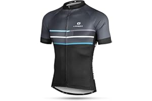 LAMEDA Kurzarm Radtrikot Herren Elastische Atmungsaktive T-Shirt Jersey Funktionsshirt Schnell Trocknen Stoff Fahrradtrikot für Radsport Outdoor Sport